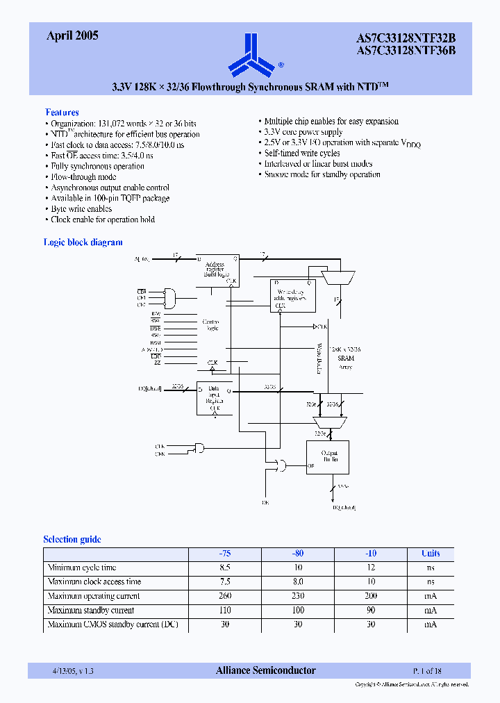 AS7C33128NTF3236B_277307.PDF Datasheet