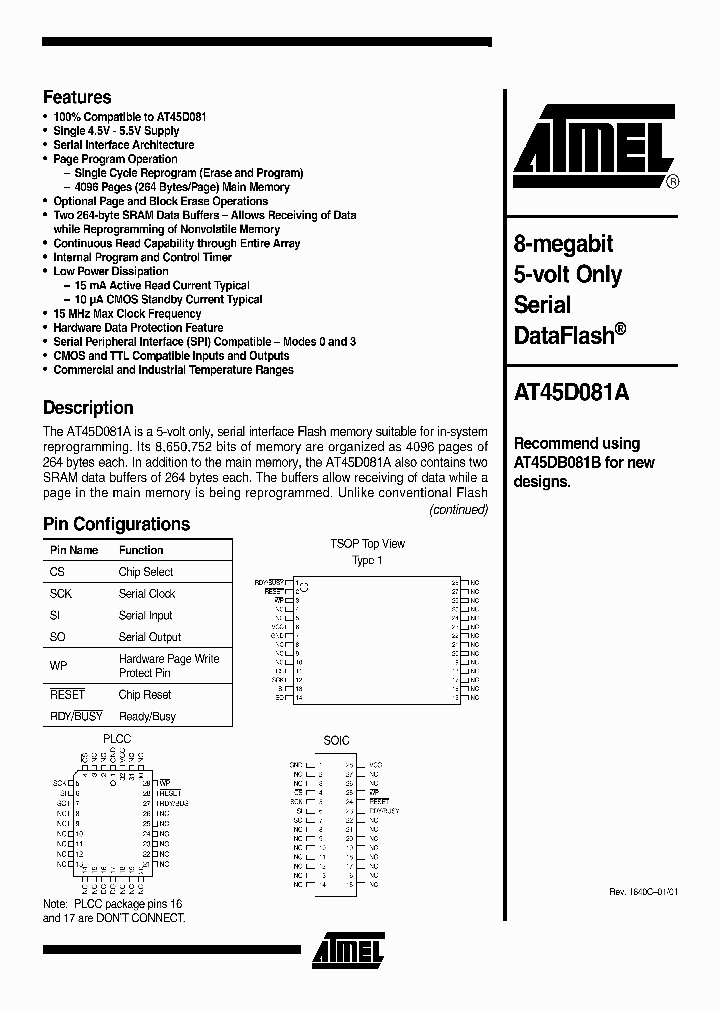 AT45D081A-RI_293565.PDF Datasheet