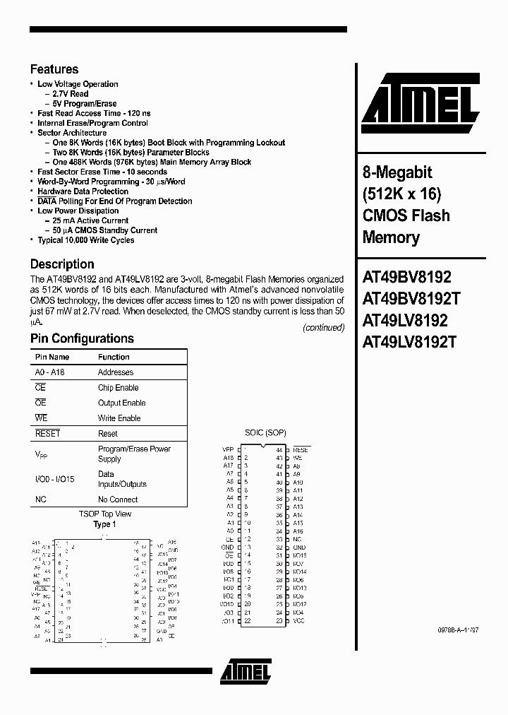 AT49BV8192_249322.PDF Datasheet