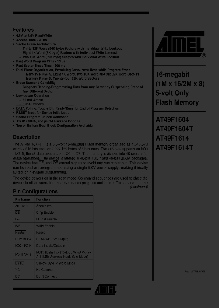 AT49F1614_289412.PDF Datasheet