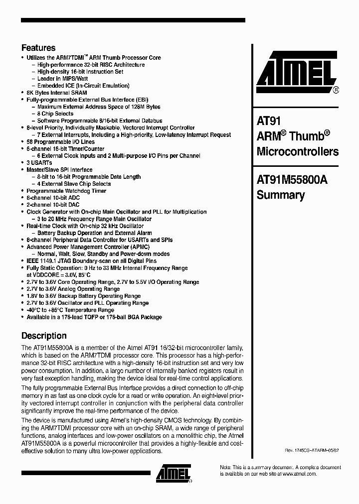 AT91M55800ANBSP_289424.PDF Datasheet