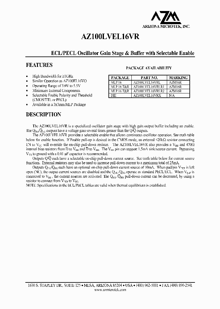 AZ100LVEL1_212925.PDF Datasheet