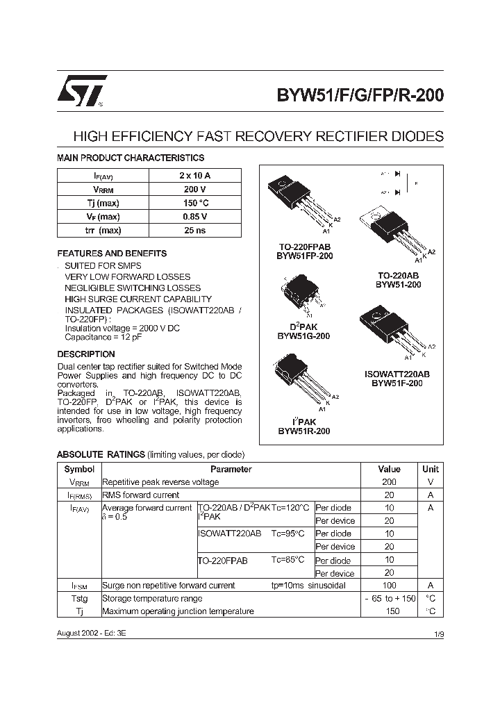 BYW51G-200-TR_273378.PDF Datasheet