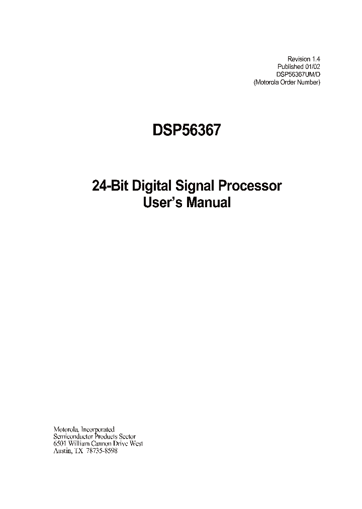 DSP56367_232297.PDF Datasheet