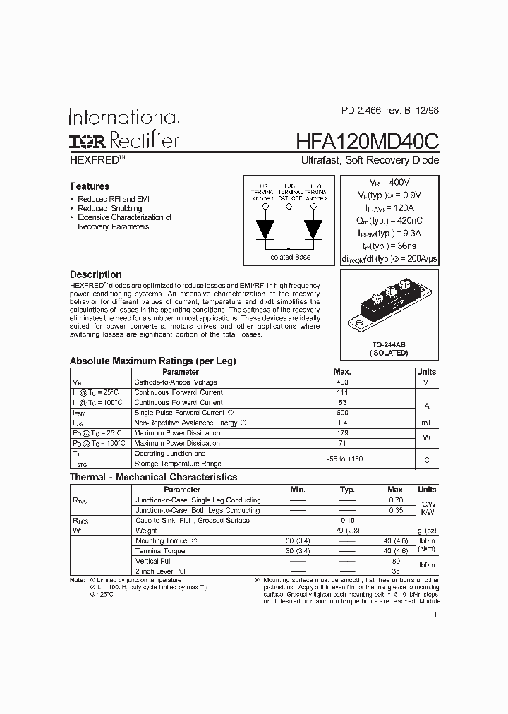 HFA120MD40C_259271.PDF Datasheet