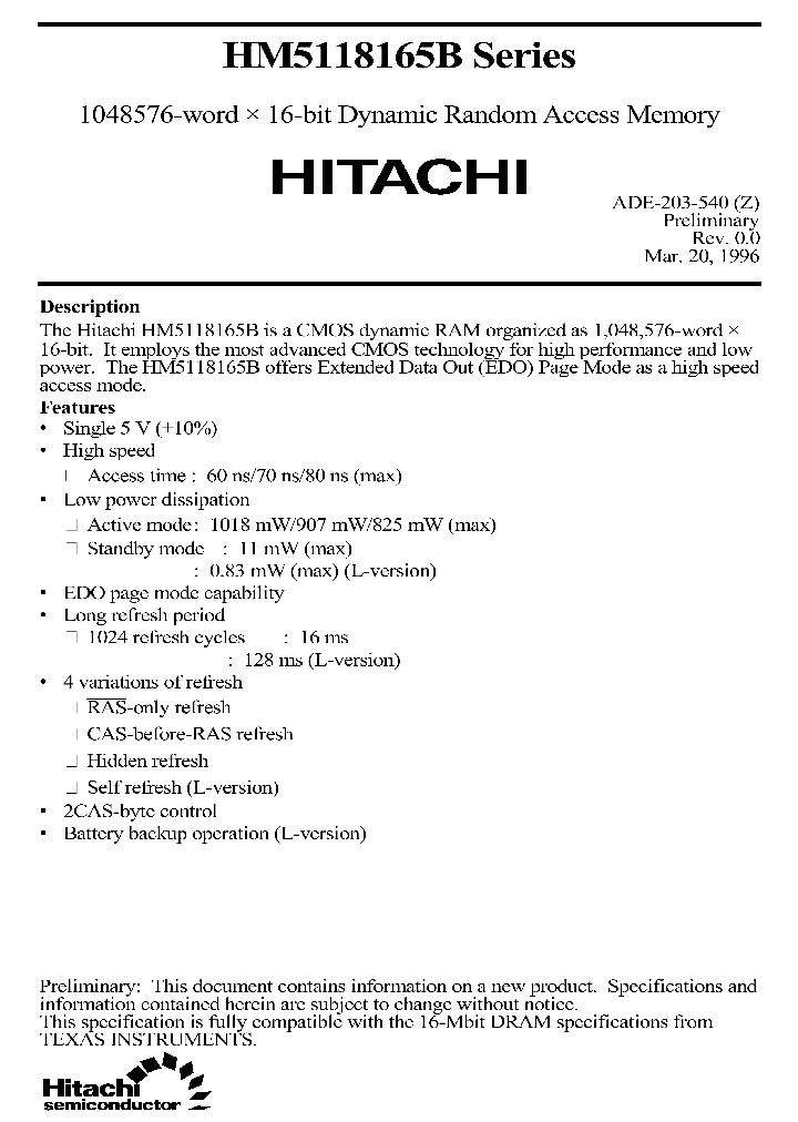 HM5118165BSERIES_208579.PDF Datasheet