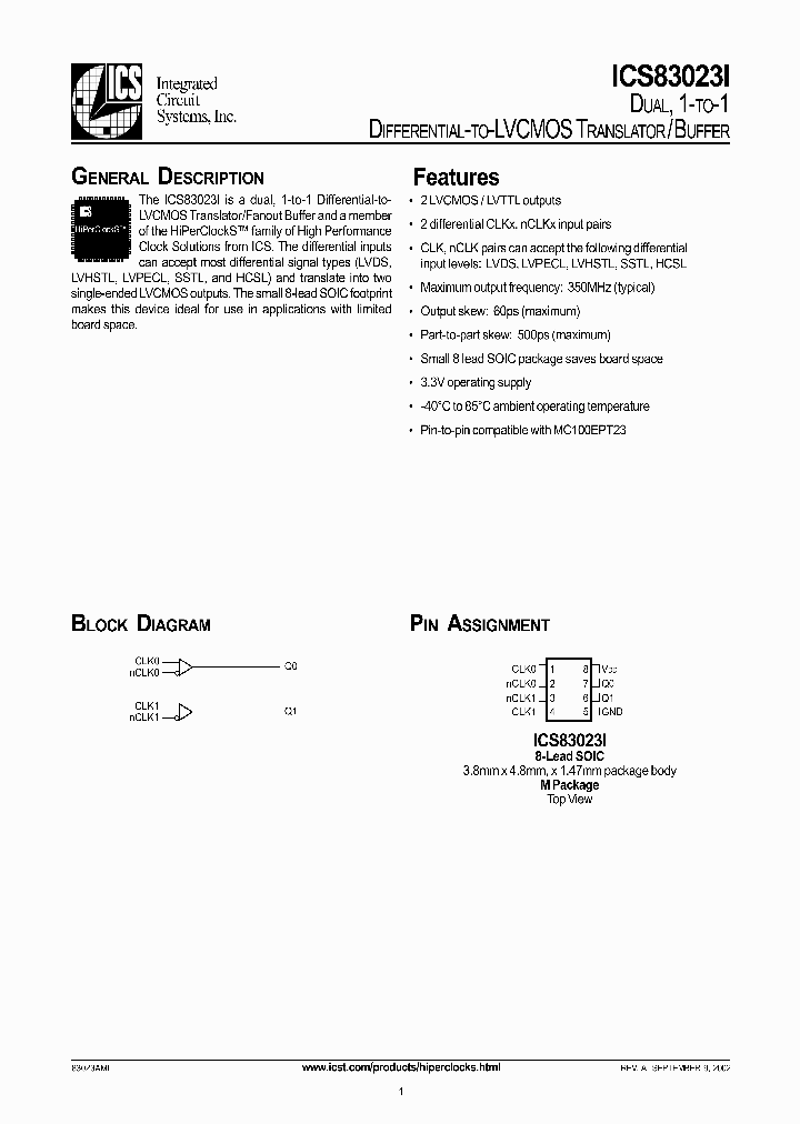 ICS83023I_284481.PDF Datasheet