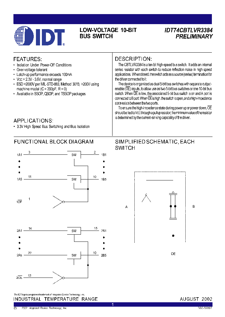 IDT74CBTLVR3384_282600.PDF Datasheet