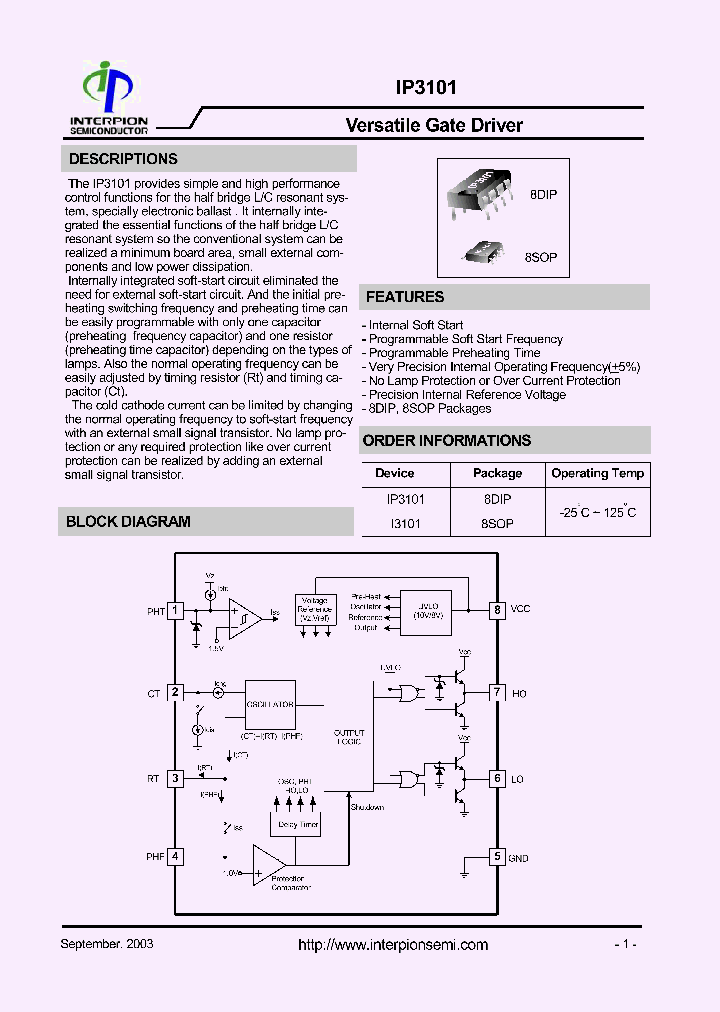 IP3101_285390.PDF Datasheet