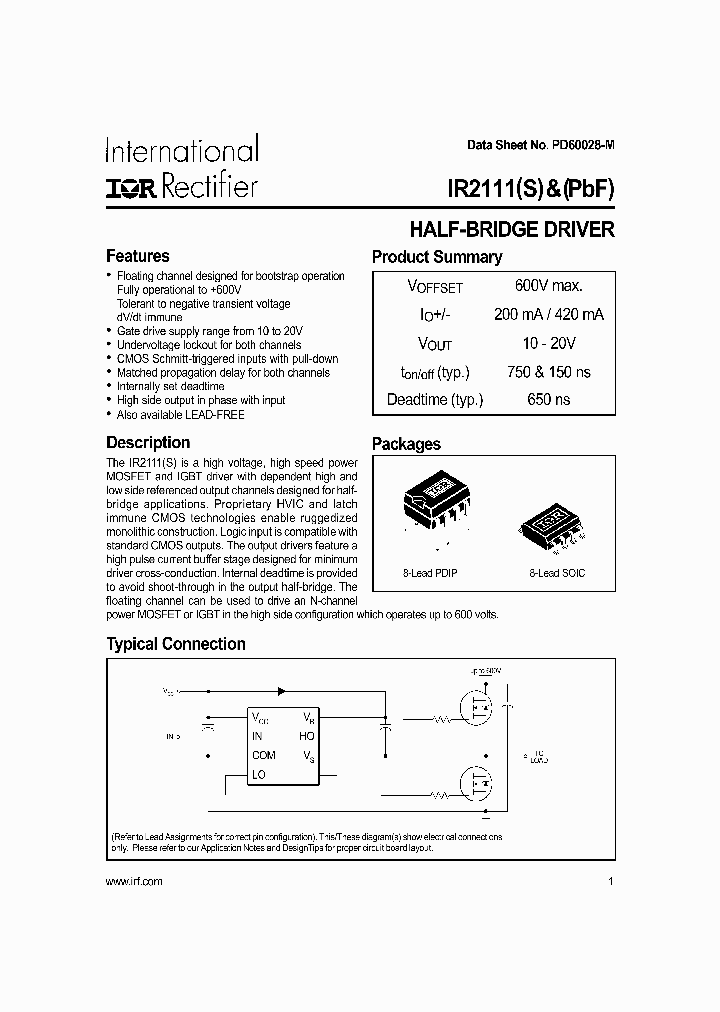 IR2111S_213407.PDF Datasheet