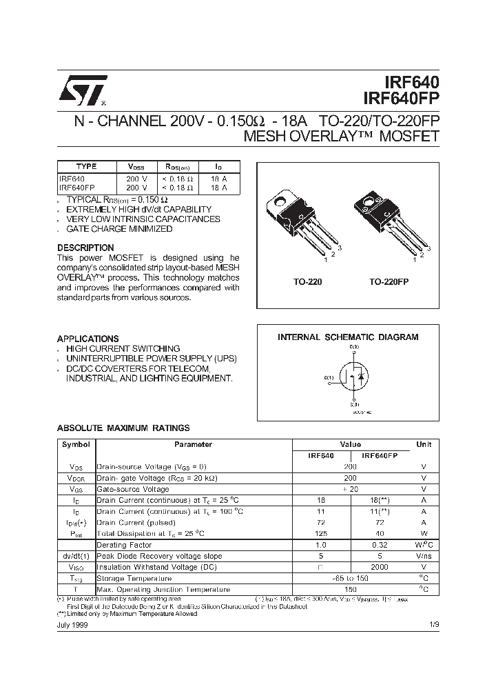 IRF640FP_272296.PDF Datasheet