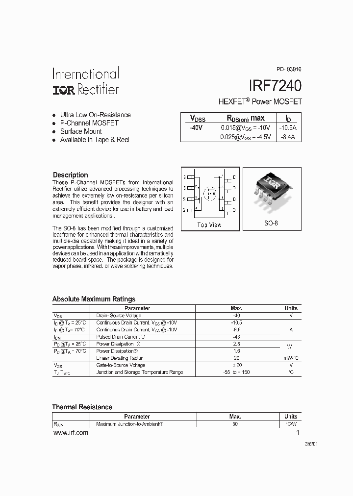 IRF7240_280972.PDF Datasheet