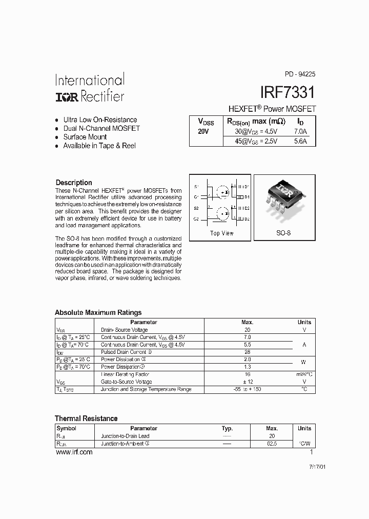 IRF7331_241460.PDF Datasheet