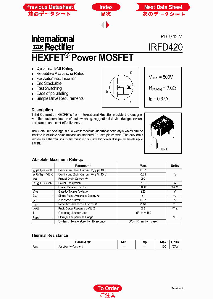 IRFD420_305030.PDF Datasheet