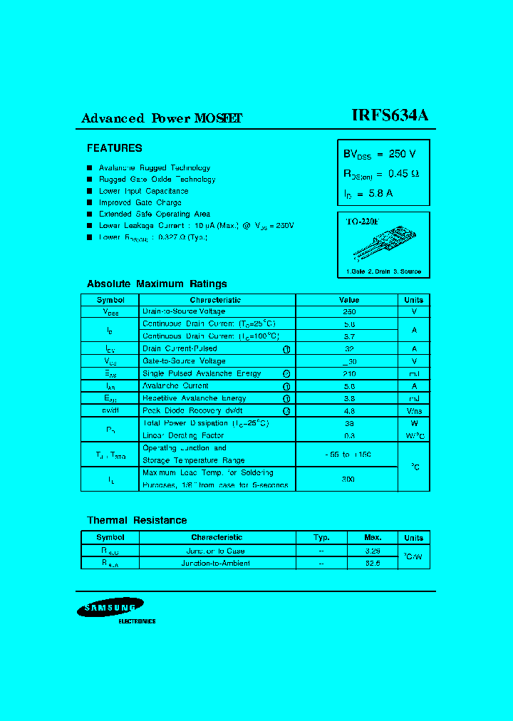 IRFS634A_299570.PDF Datasheet