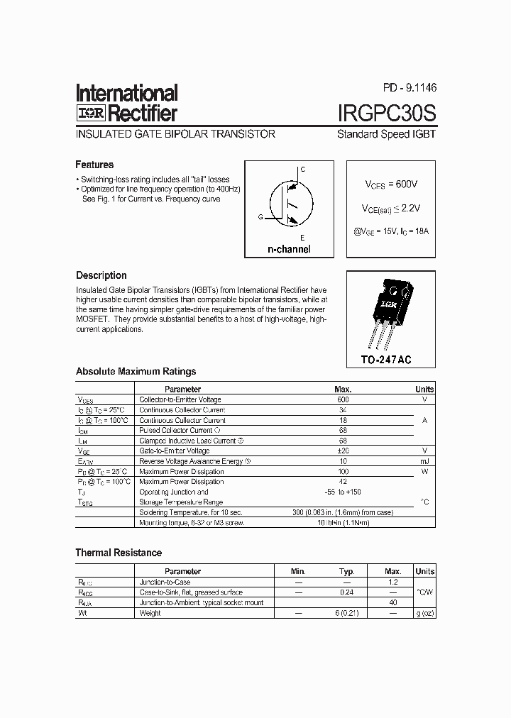 IRGPC30S_285659.PDF Datasheet