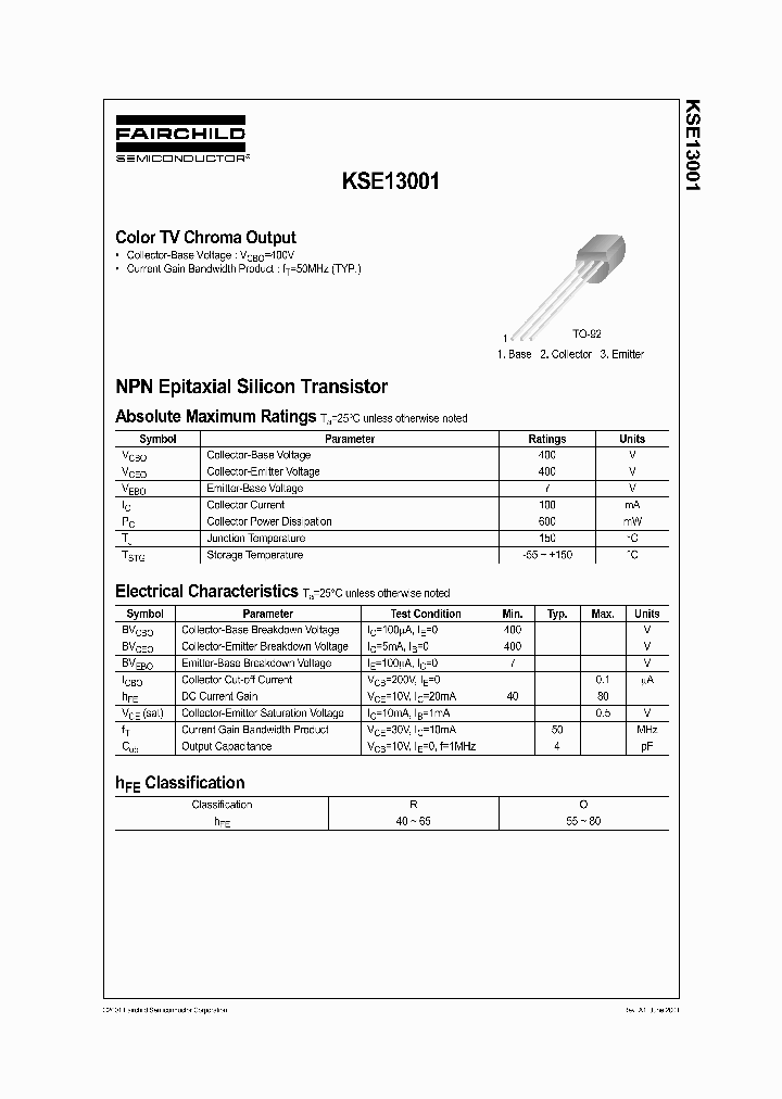 KSE13001_293926.PDF Datasheet