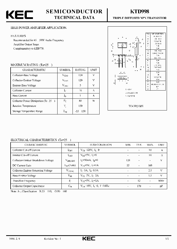 KTD998_264794.PDF Datasheet