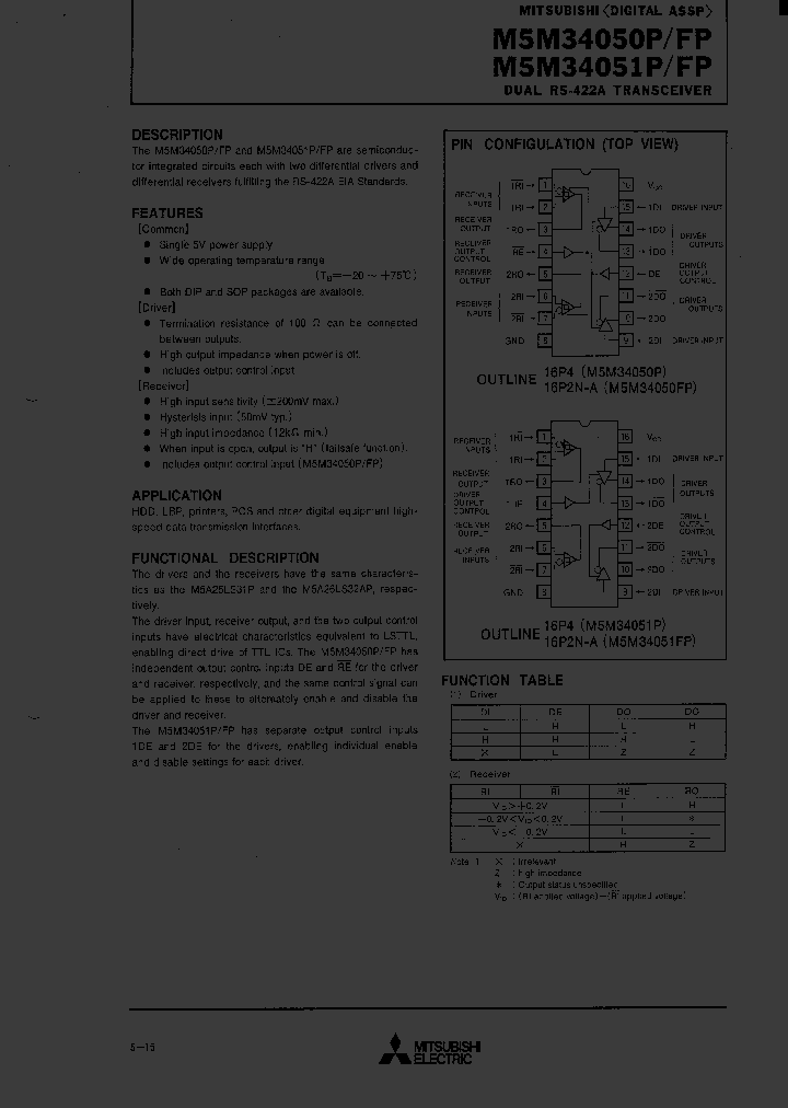 M5M34051FP_190271.PDF Datasheet