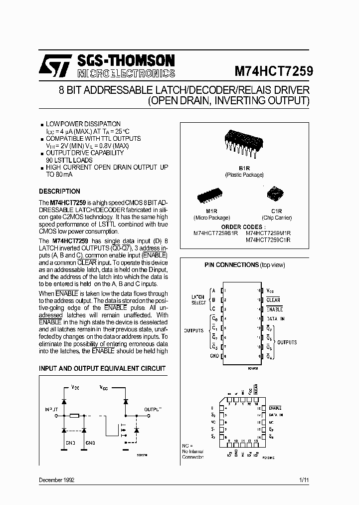 M74HCT7259_265883.PDF Datasheet