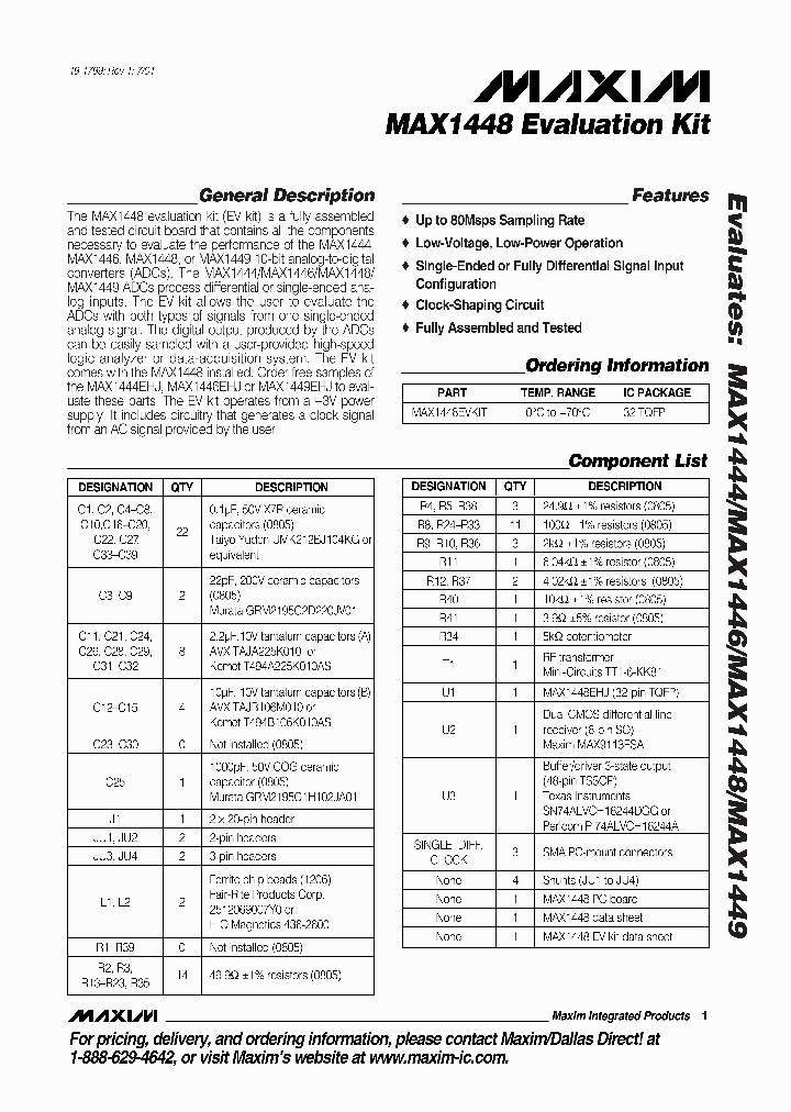 MAX1448EVKIT_278603.PDF Datasheet