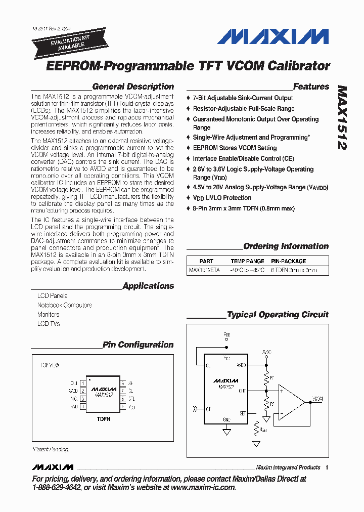 MAX1512_284243.PDF Datasheet