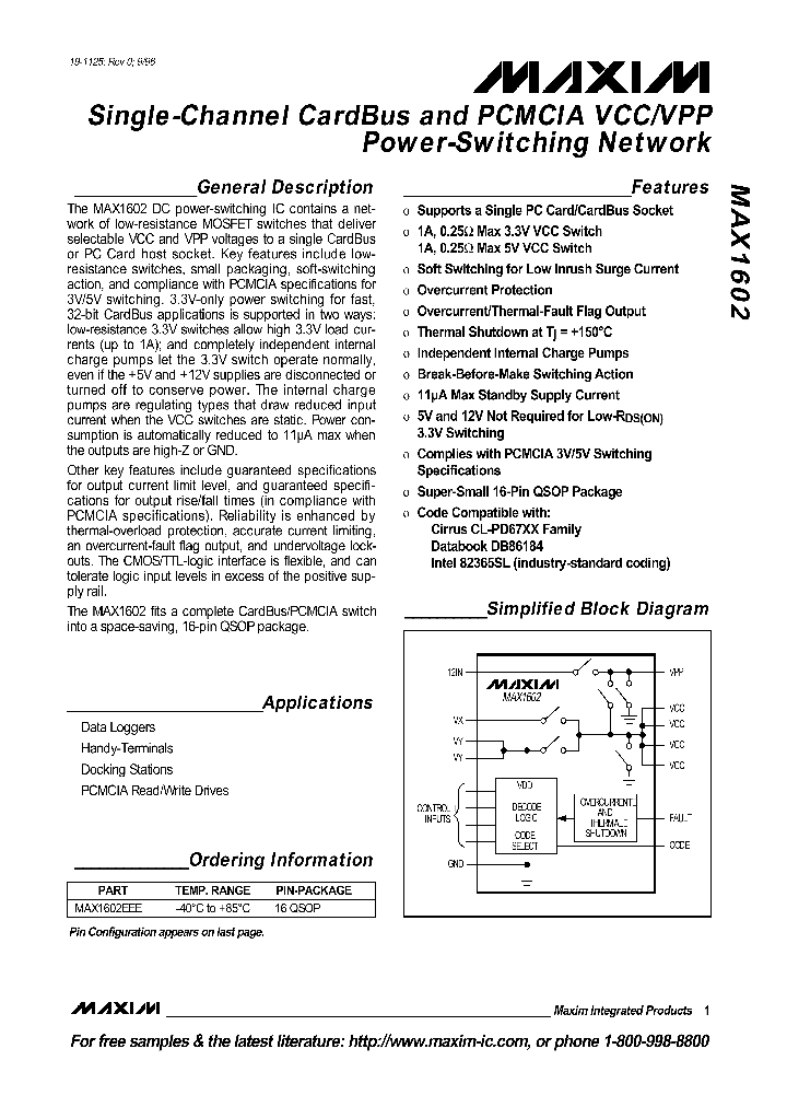 MAX1602_232778.PDF Datasheet