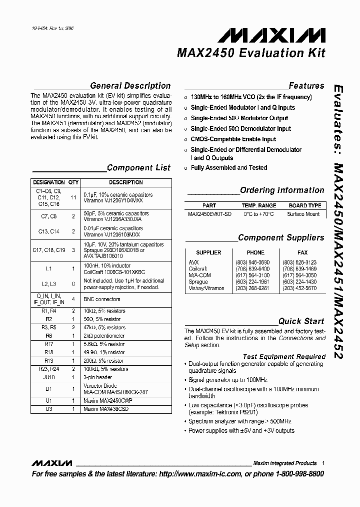 MAX2450EVKIT_284969.PDF Datasheet