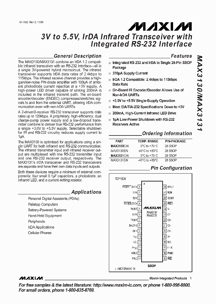 MAX3130_47040.PDF Datasheet