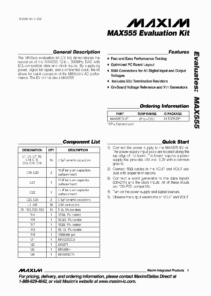 MAX555EVKIT_289557.PDF Datasheet