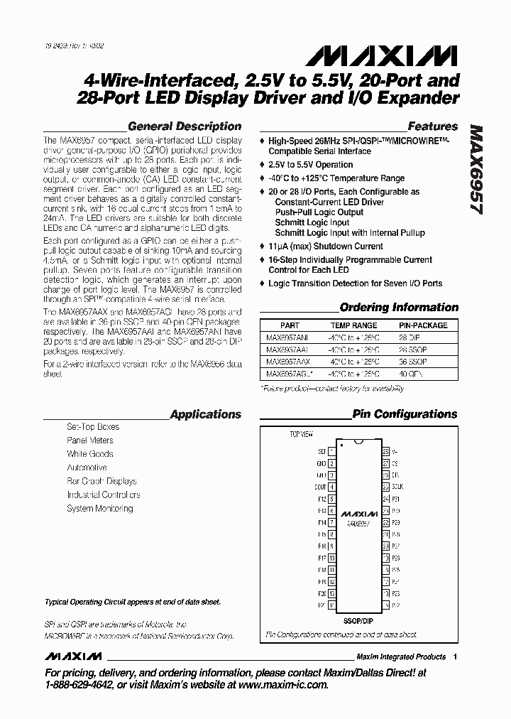 MAX6957ANI_305196.PDF Datasheet