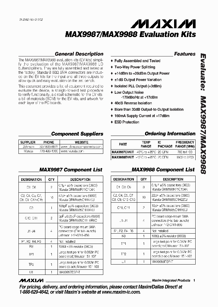 MAX9987EVKIT_283447.PDF Datasheet