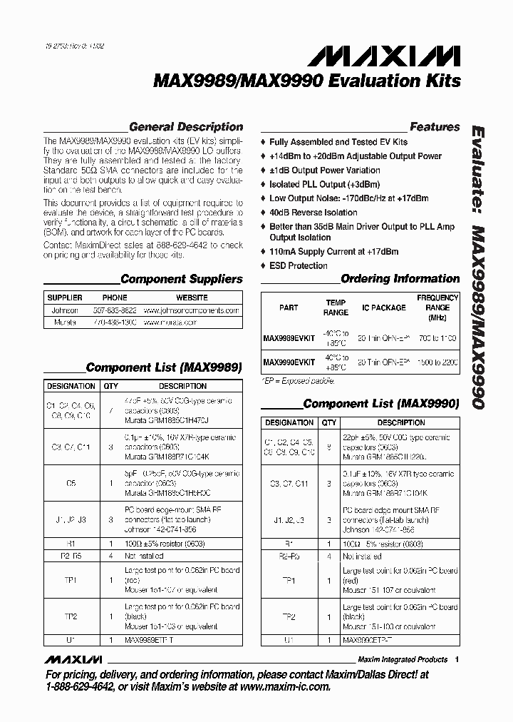 MAX9990EVKIT_275224.PDF Datasheet