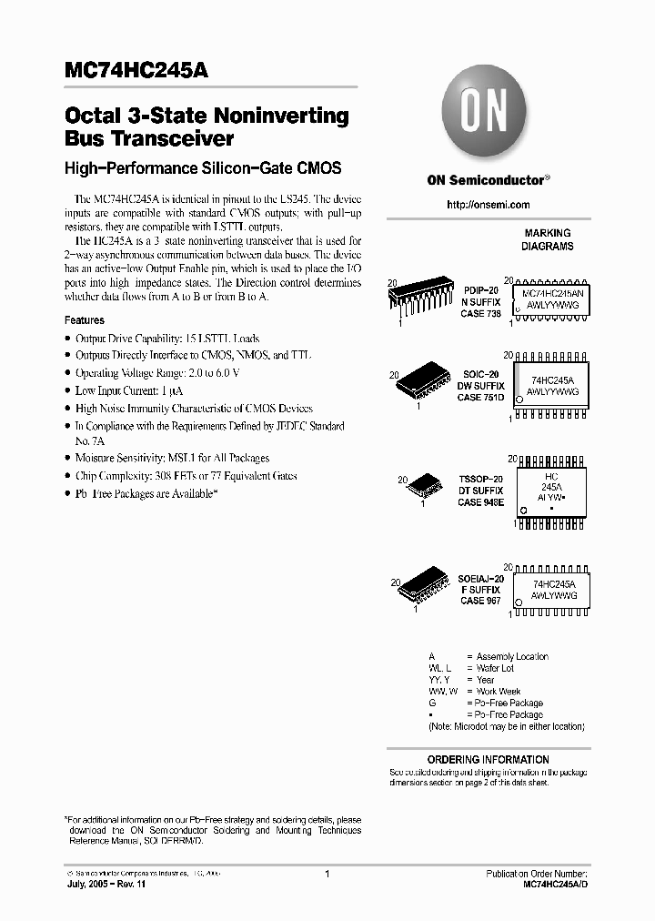MC74HC245ANG_249445.PDF Datasheet