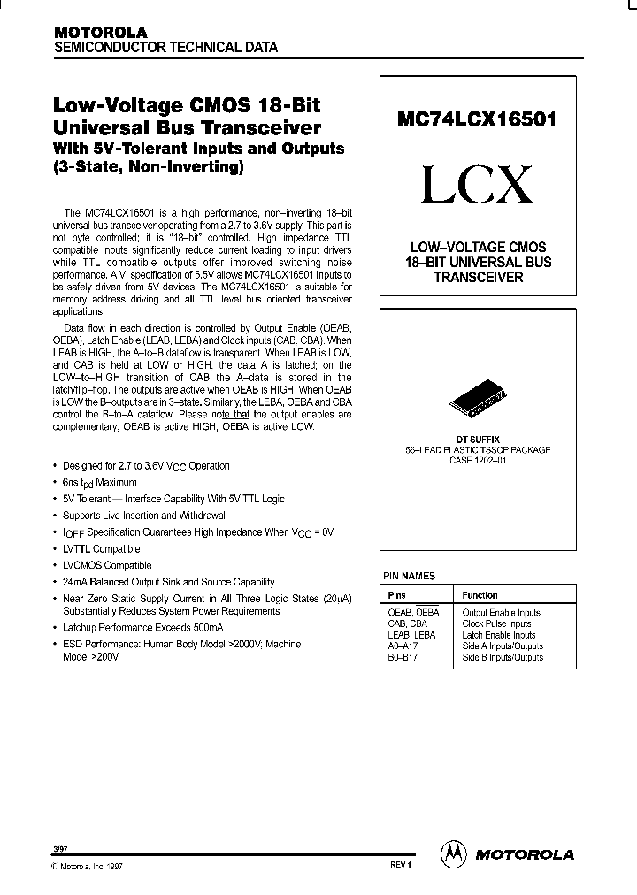 MC74LCX16501_295424.PDF Datasheet