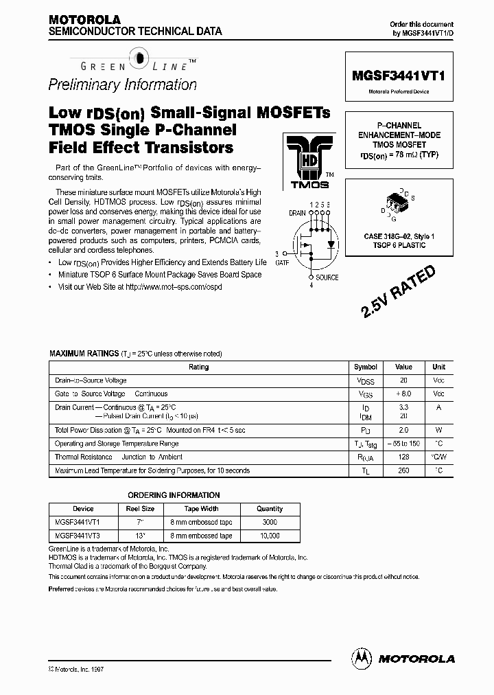 MGSF3441VT1D_285573.PDF Datasheet