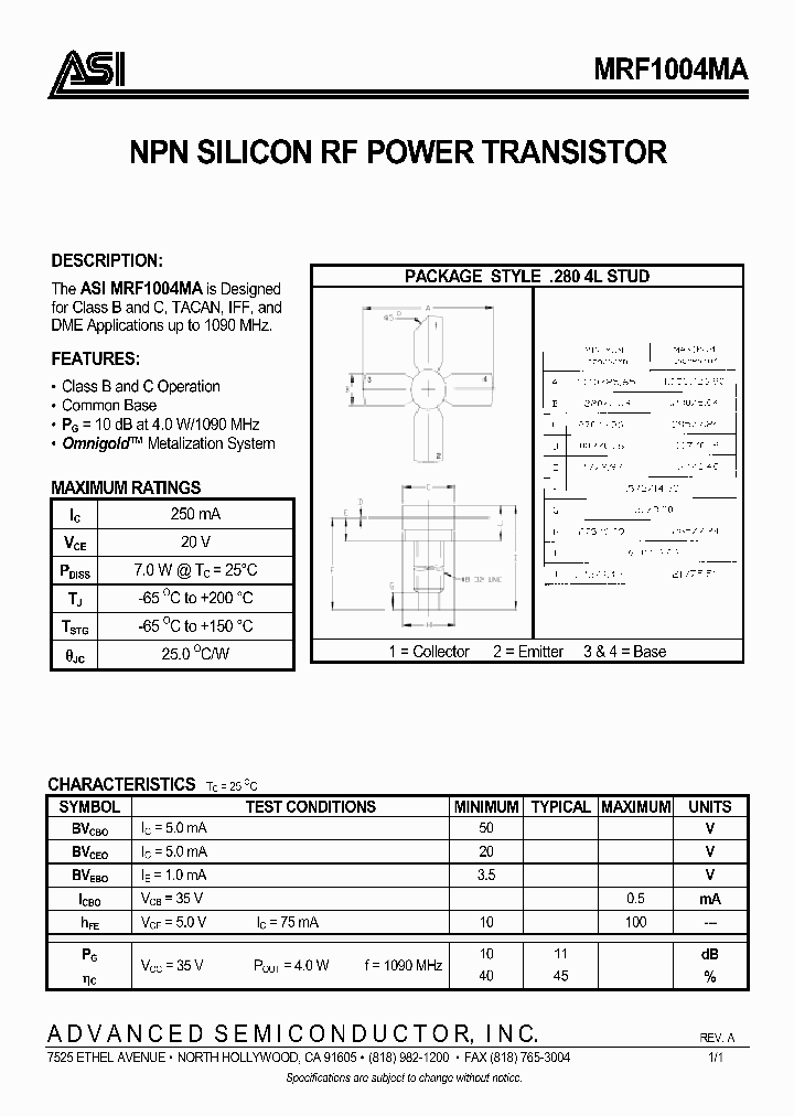 MRF1004MA_41778.PDF Datasheet