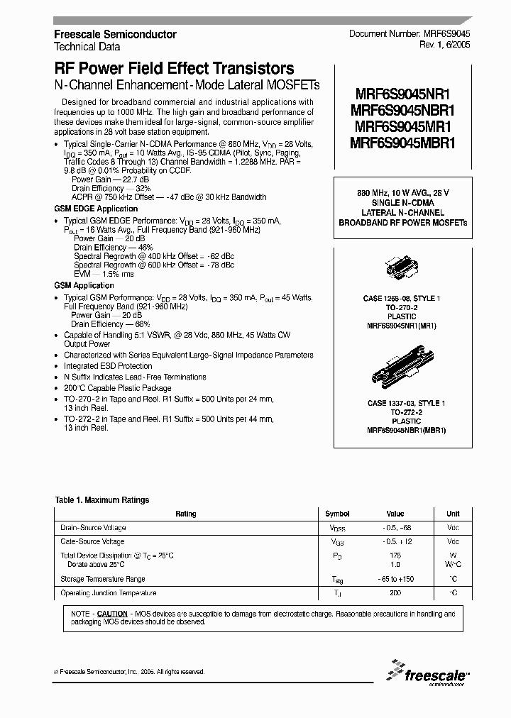 MRF6S9045_293031.PDF Datasheet