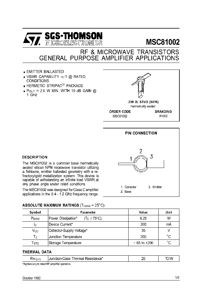 MSC81002_281072.PDF Datasheet