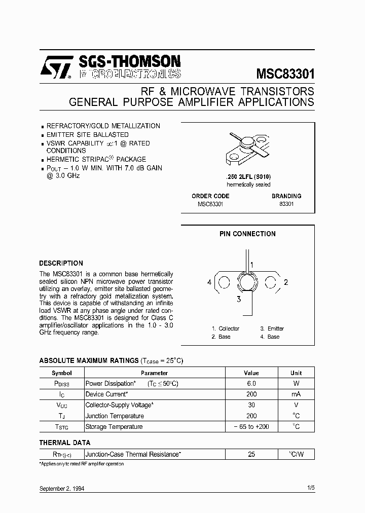 MSC83301_278473.PDF Datasheet