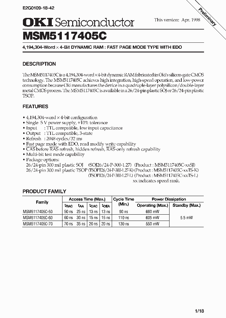 MSM5117405C_281775.PDF Datasheet