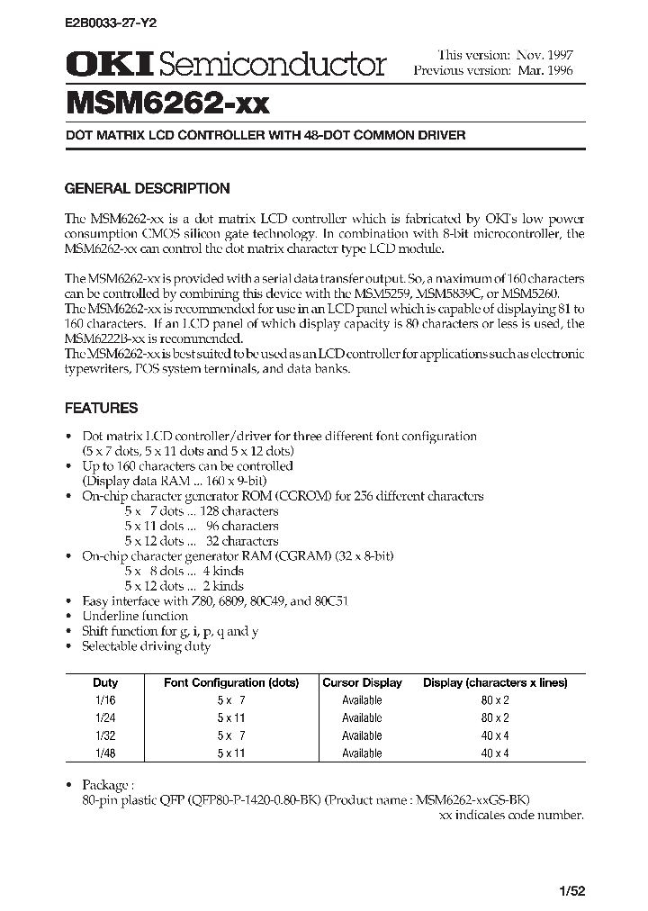 MSM6262-XX_276233.PDF Datasheet