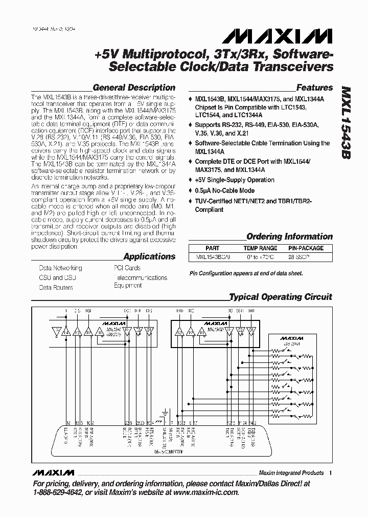 MXL1543B_276070.PDF Datasheet