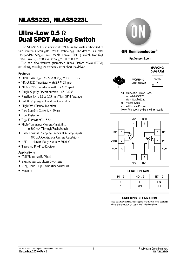 NLAS5223_289141.PDF Datasheet