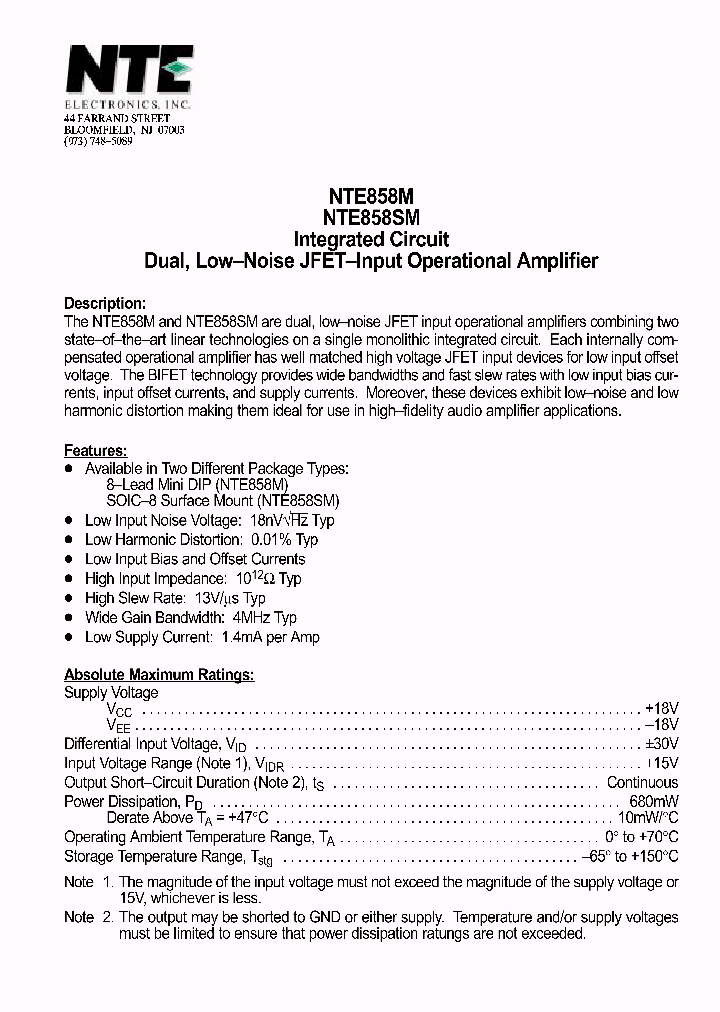 NTE858M_294956.PDF Datasheet