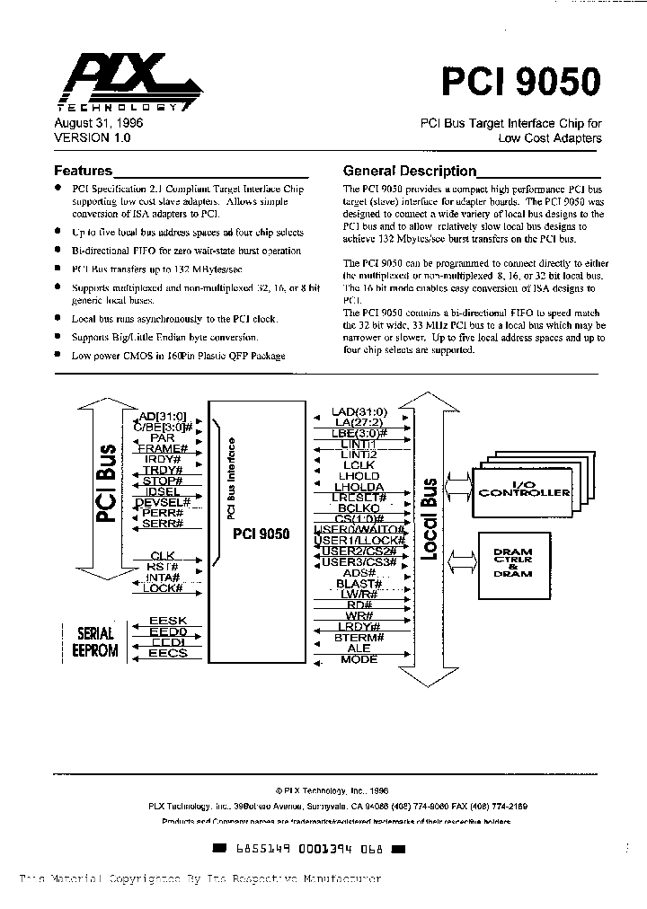 PCI9050_217378.PDF Datasheet