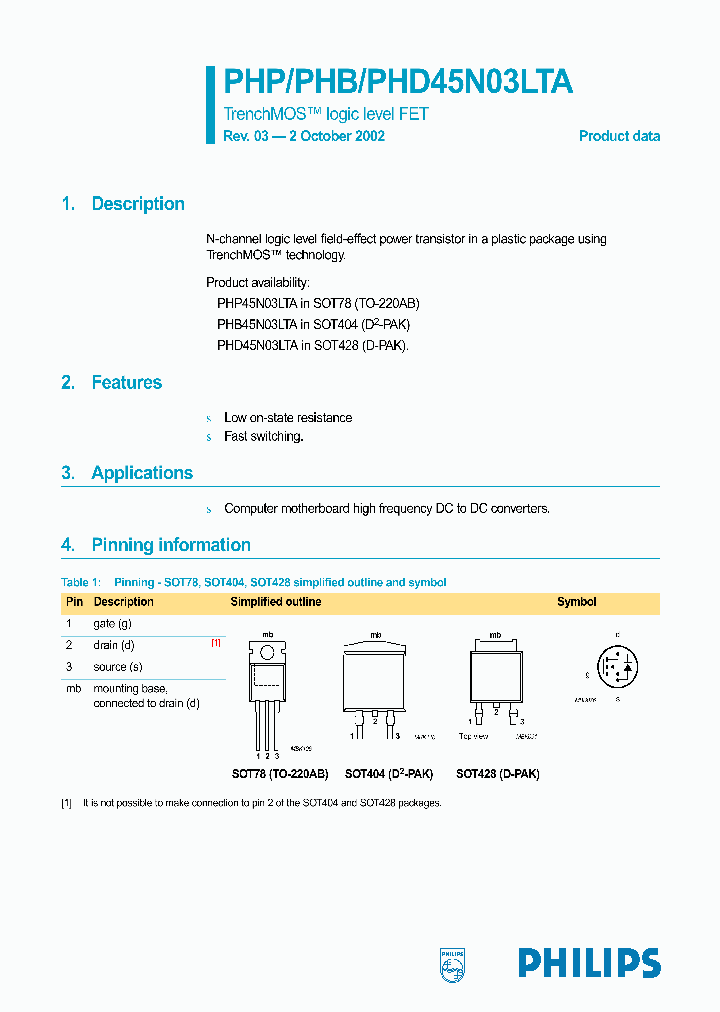 PHP45N03LTA_242334.PDF Datasheet