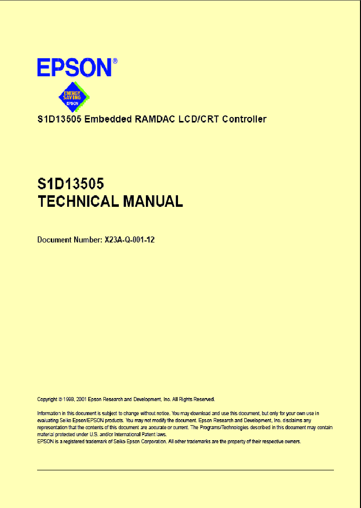 S1D13505_270644.PDF Datasheet