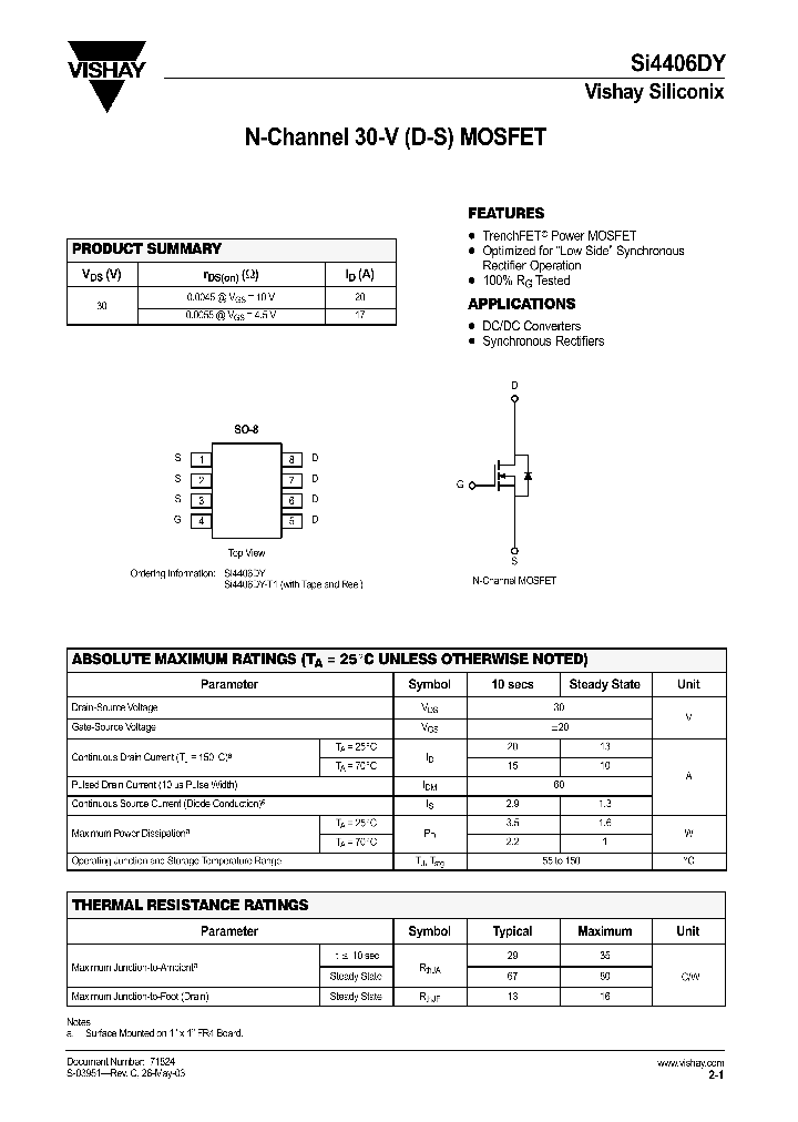 SI4406DY_255161.PDF Datasheet