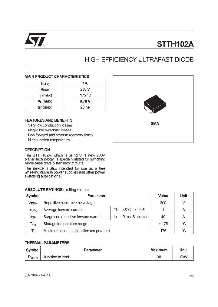 STTH102A_239850.PDF Datasheet